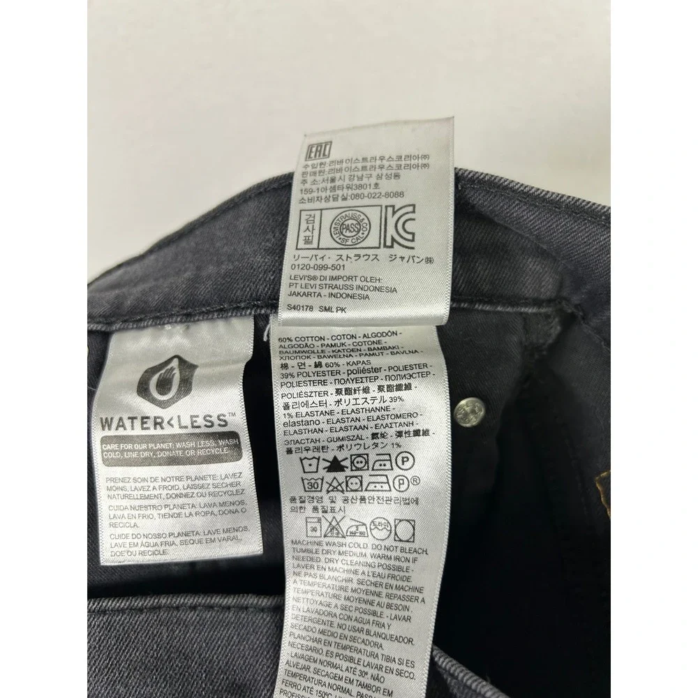 Streetwear Grunge‎ Levis Mens 31x30 Black 502 Regular Taper WaterLess Jeans